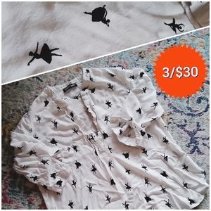 Rayon ballerina print blouse